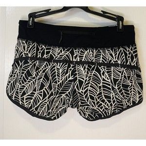 Lululemon Women’s Run Speed Up Short Palm Leaf Print Size 4
